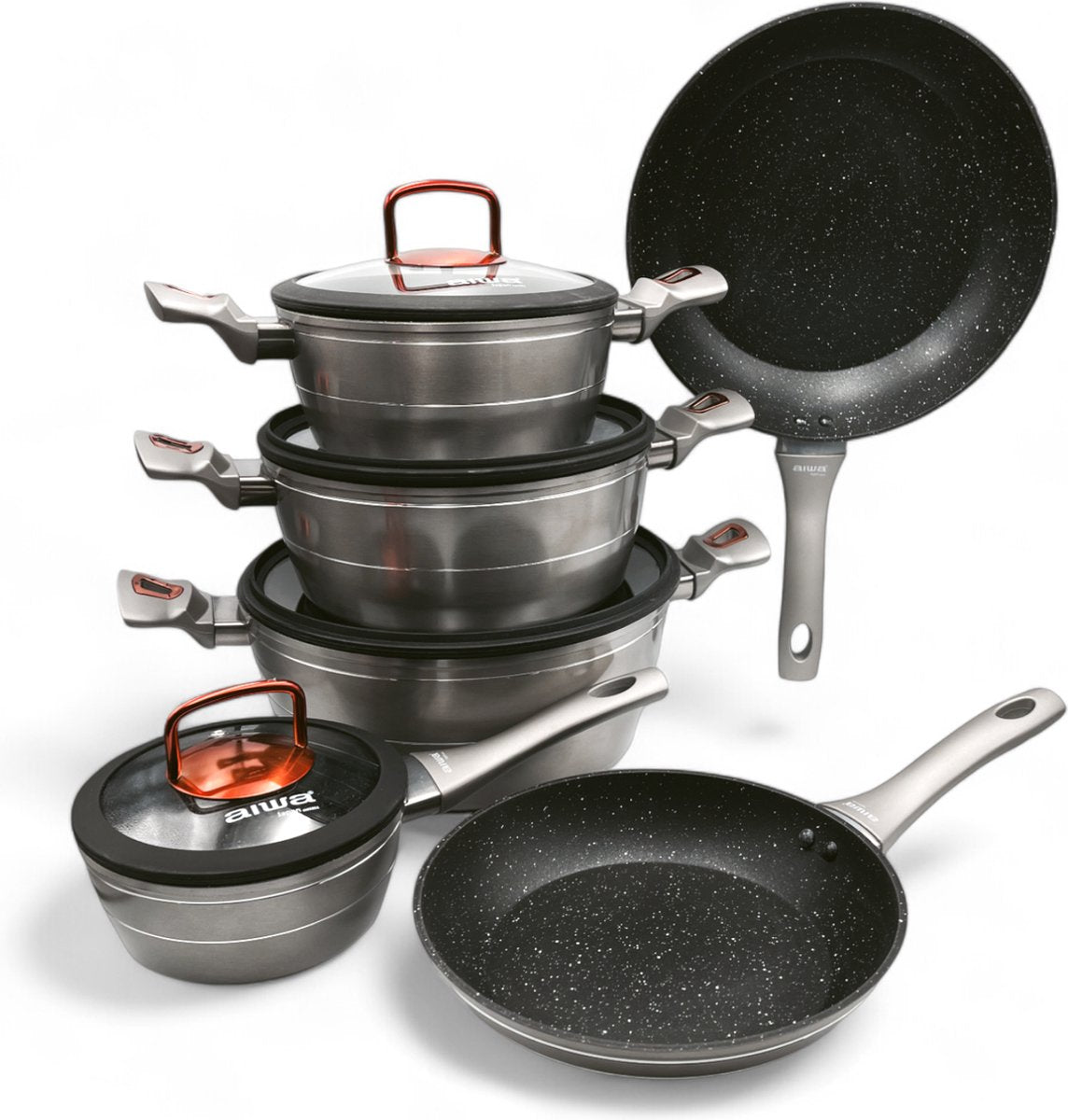Aiwa LO-1020-LO cookware set 10 pcs