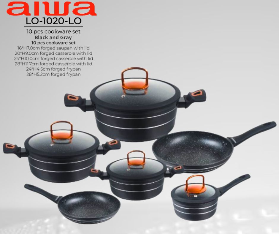Aiwa LO-1020-LO cookware set 10 pcs