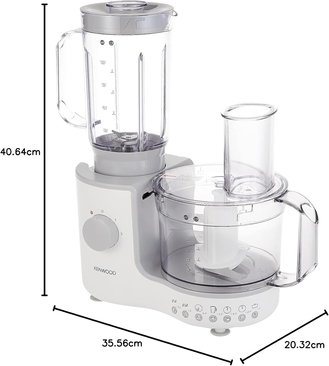 Kenwood Food Processor, White, 600 Watts, 1.4L, FP190