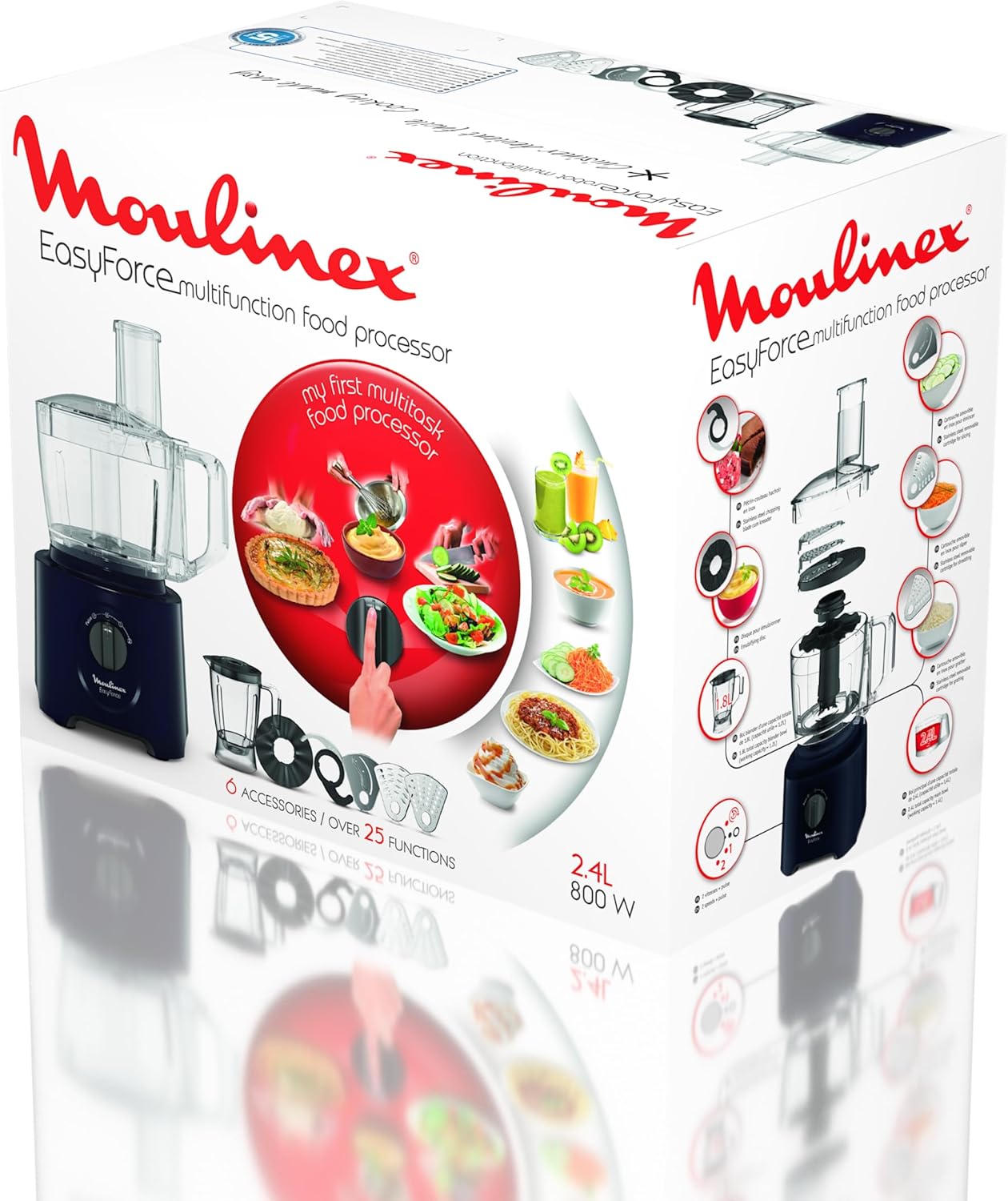 Robot Multifunction 800W Avec 6Accessoires Et 25 Functions Easy Force Moulinex FP247810