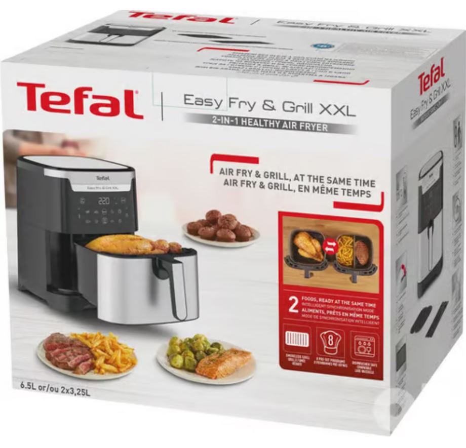 Tefal, Easy Fry Xxl 6.5L Stainless Steel, With Flexizone, 1830 W