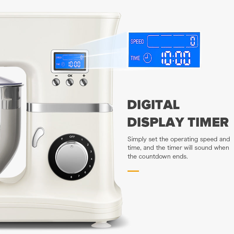 HAUSWIRT 3-IN-1 Stand Mixer White with Meat Grinder Bundle