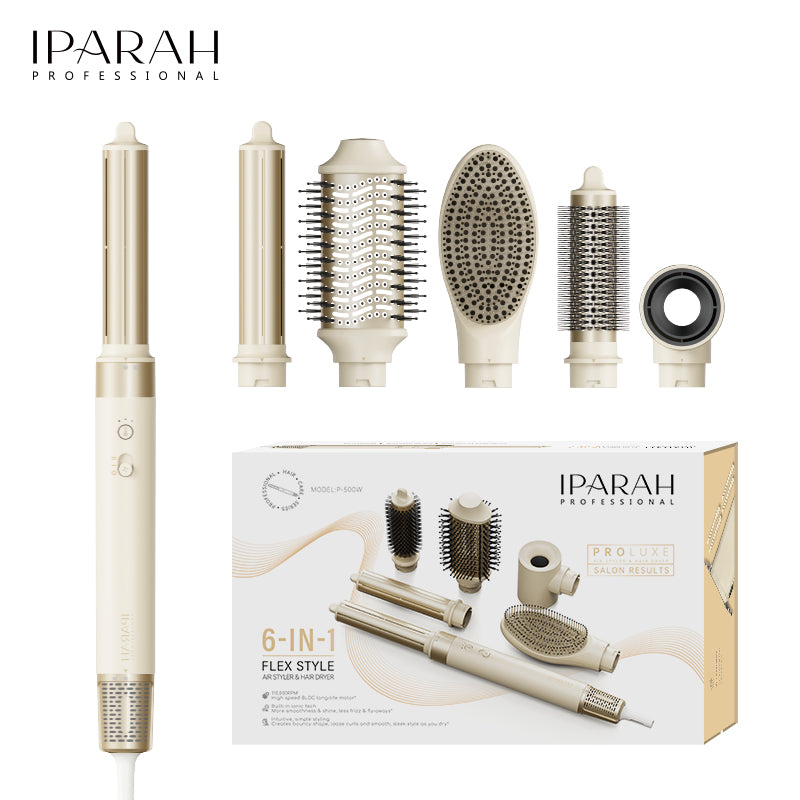 IPARAH P-500 Hot Air Styler BLDC Ionic High-Speed Hair Styler 6 in 1 Air Styler & Hair Dryer with Auto-Wrap Curlers, No Heat Damage